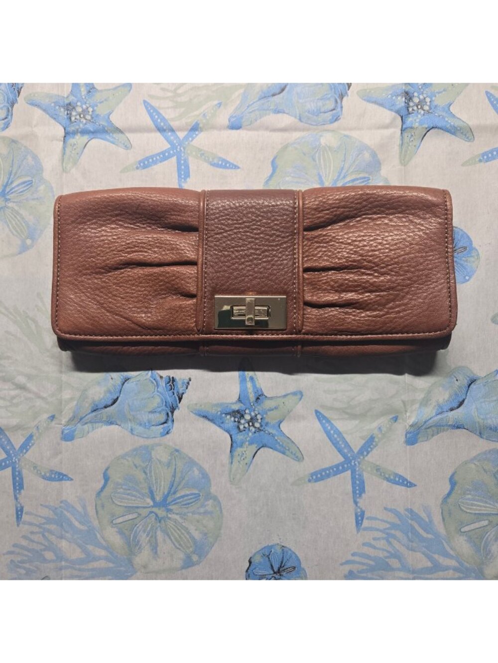 Liz Claiborne Brown Leather Clutch Wallet